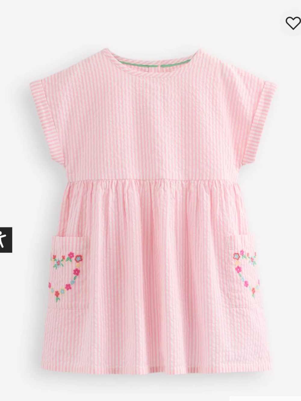 MINI BODEN KIDS Short-sleeved woven tunic
Ticking Pink Embroidery SIZE 4-5y